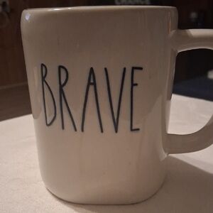 Rae Dunn Cream 'Brave' Mug